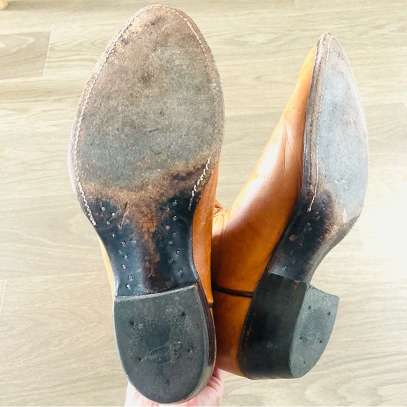 JUSTIN 🤠 Country Western Leather Cowboy Boots Vintage Yellowstone Tall Mens - Picture 9 of 9